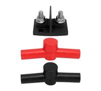 Dual Powerpost Cable Connectors M10 Dual Studs with 2 Insulators, Stainless Steel and Nylon Terminal Post Connector for Car RV Ship Truck DC 12 to 48V Electrical Systems (Nera)