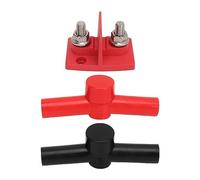 Dual Powerpost Cable Connectors M10 Dual Studs with 2 Insulators, Stainless Steel and Nylon Terminal Post Connector for Car RV Ship Truck DC 12 to 48V Electrical Systems (Rossa)