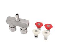 Dual Pressure Washer Nozzle, 2 in 1 Stainless Steel High Pressure Washer Tip with 1/4 Quick Connect, Twin Head Nozzle for Efficient Cleaning of Cars, Houses, Driveways and Outdoor