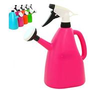 Dual-Purpose Sprinkler Watering Can - 2 in 1 Watering Can with Sprayer, 1L Adjustable Nozzle for Indoor/Outdoor Plants, Lightweight PP Plastic(Pink)
