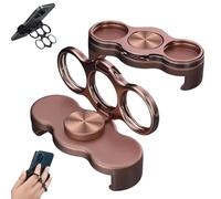 Dual-Ring Three-Finger Back Clip Holder, 360° Obrotowy składany uchwyt na telefon, for Back of Mobile Support, All Magnetic Mounts 3-Finger Phone Grip Holder (2Pcs,Gold)