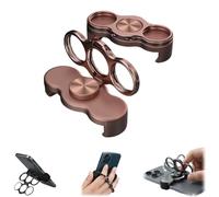 Dual-Ring Three-Finger Back Clip Holder,Multipurpose 360° Rotation Magnetic Foldable Phone Grip Stand,Phone Ring Three-Finger Kickstand Grip Holder for for Car,Desk,Office (Rose Gold)