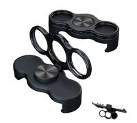 Dual-Ring Three-Finger Back Clip Holder, New 360° Rotation Magnetic Foldable Ring Phone Holder Clips, Secure Three-Finger Back Clip Kickstand, for Car, Desk, Office (Black)