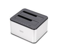 DIGITUS DA-71540-2 - Docking Station SATA HDD Duale - USB 3.0 - per SSD e Hard Disk 2,5"/3,5" - SATA 3 - con Funzione di Clonazione - Plug & Play - Grigio