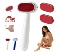 Dual-Sided Foot Callus Remover for Feet with 2 Replacement Heads，Red | Coarse and fine surfaces, stainless steel head, plastic grip, and compact 4.5 × 2.2-inch size for home or travel.