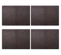 Dual Sided Placemats Sets of 4, PU Leather Heat-Resistant Table Mats Non-Slip Washable for Home, Hotel, Indoor, Outdoor(Tea Brown)
