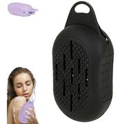 Dual-Sided Silicone Bar Soap Scrubber, Soap Saver Bag for Shower & Bath, Quick-Dry Soap Saver for Shower, Exfoliating Soap Holder Pouch for Body Wash (Black)