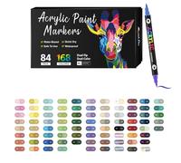 Dual Tip Acrylic Paint Pen Marker, Southwestm Pen Marker, 24/48/72/96/120/168-colour Painting Set, Double-ended Design with Colour Identification Code At The End (12Pcs/24Color)