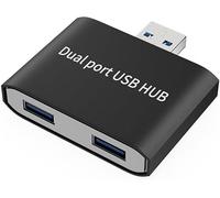 Dual USB 3.0 Hub Splitter, 2 porte per laptop, adattatore di trasferimento dati ad alta velocità per stampante, tastiera, Samsung Notebook 9 e cavo di ricarica, nero