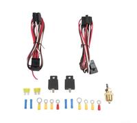 Dual Ventola Elettrica per Relè Kit 40A con Sensore di Temperatura per Ventola di Radiatore Controllo Auto Camion Bus