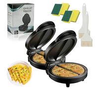 Dual Zone Electric Omelette Maker, 2026 New Flip Omelette Maker Electric, Double Sided Heating Non-Stick Electrics Griddle, Omelettes Pan Nonstick, Quick & Easy for Families (2pcs)