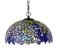 Dualbao Lampada a Sospensione Piccola in Vetro colorato Wisteria, Vetro Verde, Giallo e Blu, Lampada a Sospensione Grande, Illuminazione Rustica Vintage per Cucina, Bar, Soggiorno,16‘’