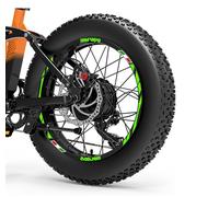 DualColorStampe Adesivi Cerchi Bici FAT BIKE 20'' Pollici Ruota Bici accessori Fat bike MTB Stickers Cerchi BANDIERA ITALIANA ITALIA - B0135 (Verde Fluorescente)