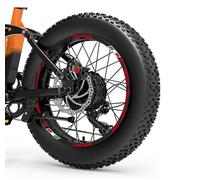 DualColorStampe Adesivi Cerchi Bici FAT BIKE 20'' Pollici Ruota Bici accessori Fat bike MTB Stickers Cerchi BANDIERA ITALIANA ITALIA - B0135 (Rosso 31)