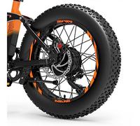 DualColorStampe Adesivi Cerchi Bici FAT BIKE 20'' Pollici Ruota Bici accessori Fat bike MTB Stickers Cerchi MARE COD. B0080 (Arancione 35)