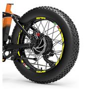 DualColorStampe Adesivi Cerchi Bici FAT BIKE 20'' Pollici Ruota Bici accessori Fat bike MTB Stickers Cerchi BANDIERA ITALIANA ITALIA - B0135 (Giallo Fluorescente)