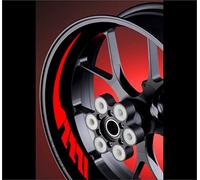 DualColorStampe Adesivi interno cerchi moto 17 POLLICI Compatibili con Ducati Suzuki Kawasaki Honda Triumph cerchi cerchioni gomme strisce COD.D0037 (ROSSO)