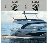 DualColorStampe Adesivi per barca nautica stickers fish per bancone bar lido attrezzatura spiaggia mare balneare stickers summer COD.M0115(nero)