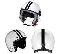 DualColorStampe Adesivi per casco moto motorino Helmet universale Stripes Strisce Design sportivo stickers STRISCIA DOPPIA adesiva C0065 (Nero)