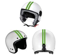 DualColorStampe Adesivi per casco moto motorino Helmet universale Stripes Strisce Design sportivo stickers STRISCIA DOPPIA adesiva C0065 (Lime)