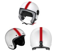 DualColorStampe Adesivi per casco moto motorino Helmet universale Stripes Strisce Design sportivo stickers STRISCIA adesiva - C0068 (ROSSO 31)