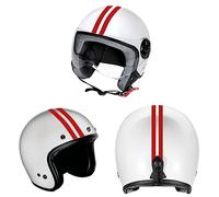 DualColorStampe Adesivi per casco moto motorino Helmet universale Stripes Strisce Design sportivo stickers STRISCIA DOPPIA adesiva C0065 (Rosso)