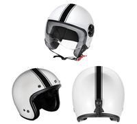DualColorStampe Adesivi per casco moto motorino Helmet universale Stripes Strisce Design sportivo stickers STRISCIA adesiva - C0068 (NERO OPACO)
