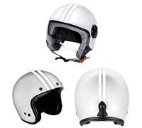 DualColorStampe Adesivi per casco moto motorino Helmet universale Stripes Strisce Design sportivo stickers STRISCIA DOPPIA adesiva C0065 (Bianco)