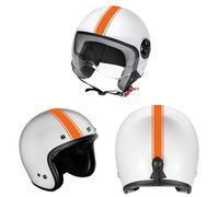 DualColorStampe Adesivi per casco moto motorino Helmet universale Stripes Strisce Design sportivo stickers STRISCIA adesiva - C0068 (ARANCIONE 35)