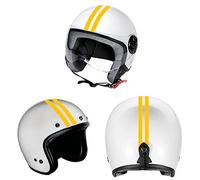 DualColorStampe Adesivi per casco moto motorino Helmet universale Stripes Strisce Design sportivo stickers STRISCIA DOPPIA adesiva C0065 (Giallo)