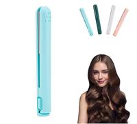 Dualglam Mini Dual-Purpose Curling Iron, 2-in-1 Portable Curly Wand and Flat Iron, Cozy Home Curling, for All Hair Types (Blue)