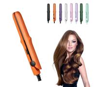 Dualglam Mini Dual-Purpose Curling Iron, 2025 New 2 In 1 Portable Dual Glam Mini Curling Iron, Straight Curly Hair for All Hair Types (Lava orange)