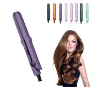 Dualglam Mini Dual-Purpose Curling Iron, 2025 New 2 In 1 Portable Dual Glam Mini Curling Iron, Straight Curly Hair for All Hair Types (Dark purple)