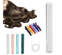 Dualglam Mini Dual-Purpose Curling Iron, Beautyskinusa Curling Iron, 2-in-1 Portable USB Curling Wand, for All Hair Types (White)