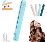 Dualglam Mini Dual-Purpose Curling Iron, Cozy Home Curling Iron,Mini Dual Purpose Curling Iron For Short Hair, 2-In-1 Mini Curling Wand & Flat Iron Hair Straightener (Blue)