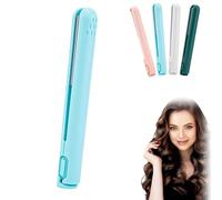 Dualglam Mini Dual-Purpose Curling Iron, mini dual purpose curling iron, 2025 New Dual Purpose Upgrade Portable Curling Wand, Portable USB Powered Cordless Wand for All Hair Types (Blue)