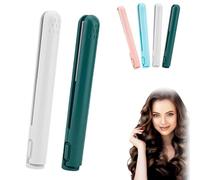 Dualglam Mini Dual-Purpose Curling Iron, mini dual purpose curling iron, 2025 New Dual Purpose Upgrade Portable Curling Wand, Portable USB Powered Cordless Wand for All Hair Types (White+Green)