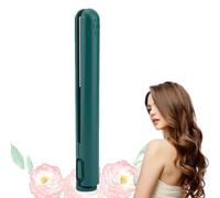 Dualglam Mini Dual-Purpose Curling Iron, USB Cozy Home Curling Iron with Ceramic Plates for Travel and for Frizz-Free Curls & Straight Hair (Green)