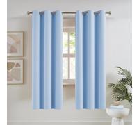 DUALIFE Light Sky Blue Curtains for Bedroom, 63 Inch Length, 2 Panels Sets - Thermal Insulated Room Darkening Curtain Draperies with Grommet for Nursery (42 x 63 Inch, 2 Panels)