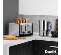 Dualit Architect - Set di bollitore e tostapane a 4 scomparti, tecnologia Perfect Toast, nero opaco