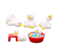 Dualoai 5 Pezzi di Figure Artigianali 3D, Decorazioni per di Computer, Piccola Statua di Anatra, Scultura da Collezione per Schermo del del, a