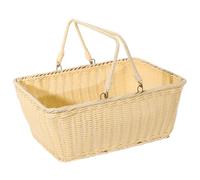 Dualoai , Cestino da Cucina in Imitazione Rattan, Multifunzionale, Facile da Pulire, con Maniglia per Il Tavolo da Pranzo al Parco, Snack di Verdure, 40cmx30cmx18cm