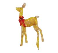 Dualoai Decorazioni per Luci a LED Luminose Bianche Calde con Cervi di Natale Illuminate per Esterni per Prato, PICCOLO, Taglia unica bambino