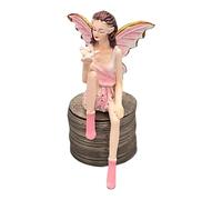 Dualoai Figurina di Fata in Miniatura, Accessori per Il Giardino delle Fate, Decorazioni per la casa per i Bordi dei vasi di Fiori, Rosa