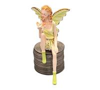 Dualoai Figurina di Fata in Miniatura, Accessori per Il Giardino delle Fate, Decorazioni per la casa per i Bordi dei vasi di Fiori, Giallo