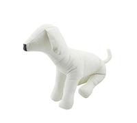 Dualoai Manichini per Cani in Pelle PU, Posizione Seduta, Morbidi E Grandi Ganci Carini per Cani, Modello Giocattolo, Negozio di Animali, Manichino per Vestit, Taglia L Bianco