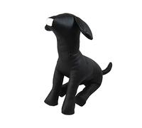 Dualoai Manichini per Cani in Pelle PU, Posizione Seduta, Morbidi E Grandi Ganci Carini per Cani, Modello Giocattolo, Negozio di Animali, Manichino per Vestit, Taglia M Nero