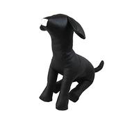 Dualoai Manichini per Cani in Pelle PU, Posizione Seduta, Morbidi E Grandi Ganci Carini per Cani, Modello Giocattolo, Negozio di Animali, Manichino per Vestit, Taglia L Nero