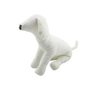 Dualoai Manichini per Cani in Pelle PU, Posizione Seduta, Morbidi E Grandi Ganci Carini per Cani, Modello Giocattolo, Negozio di Animali, Manichino per Vestit, Taglia M Bianco