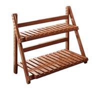 Dualoai Supporto per Piante in bambù, Espositore per Vasi, Scaffale Salvaspazio per Piante, Organizer da Scrivania per Bancone, Casa, Interni Ed Esterni, Marrone Scuro 40cm
